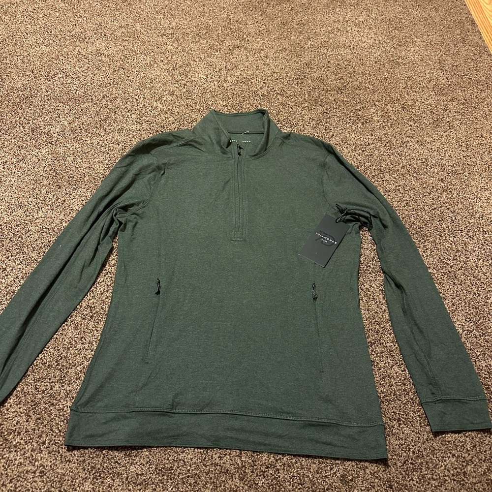 7 Diamonds Deep Green Zip-Up Sweater